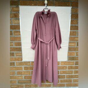 Liseuses Poggi 1973 virgin wool dusty pink duster large